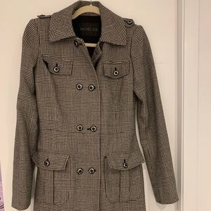 Rachel Zoe long wool houndstooth coat.  Size 4